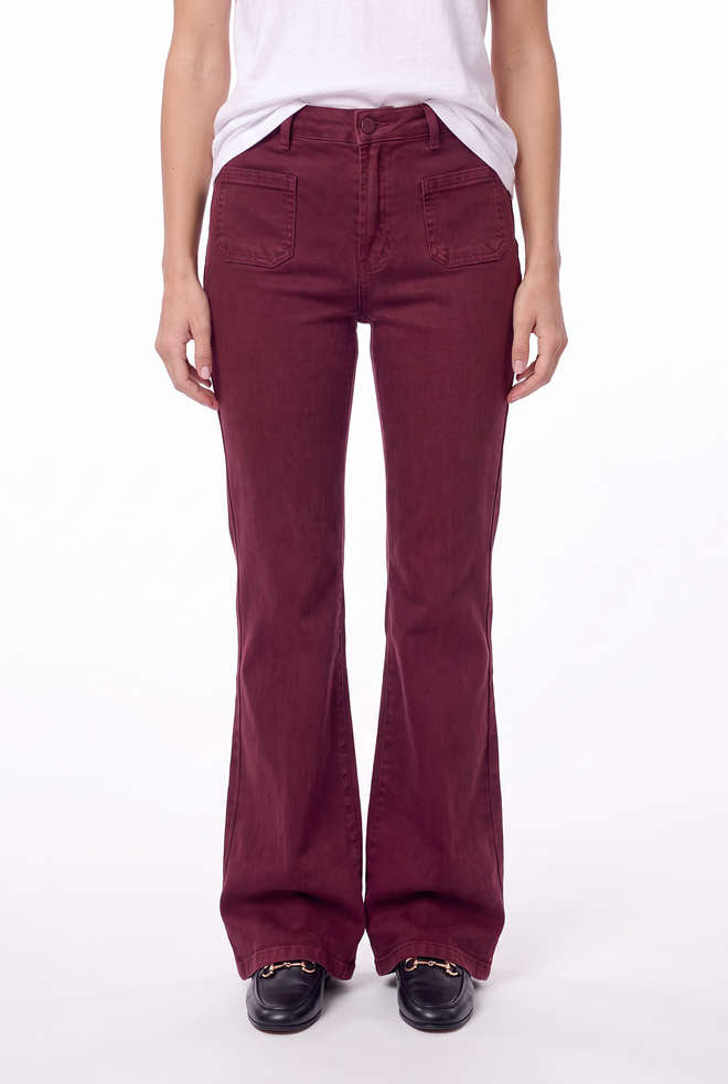 Ana Flared Pocket in Mauve wine van Florèz, foto 4
