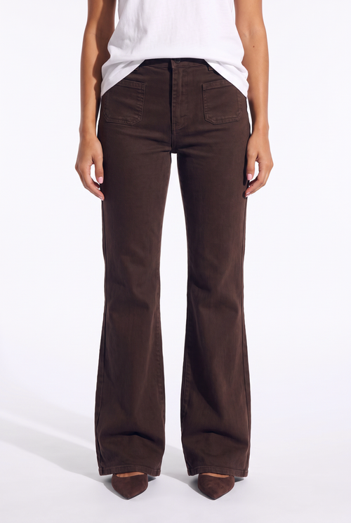 Ana Flared Pocket | Dark Brown