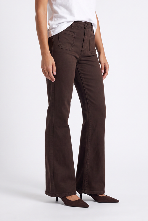 Ana Flared Pocket | Dark Brown