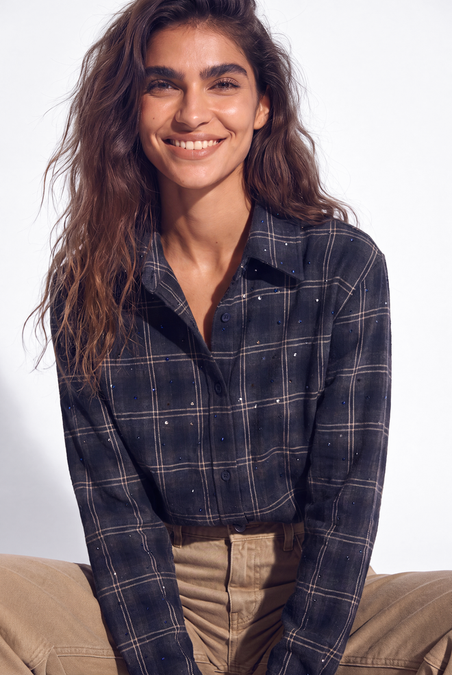 Demie Blouse | Blue Check