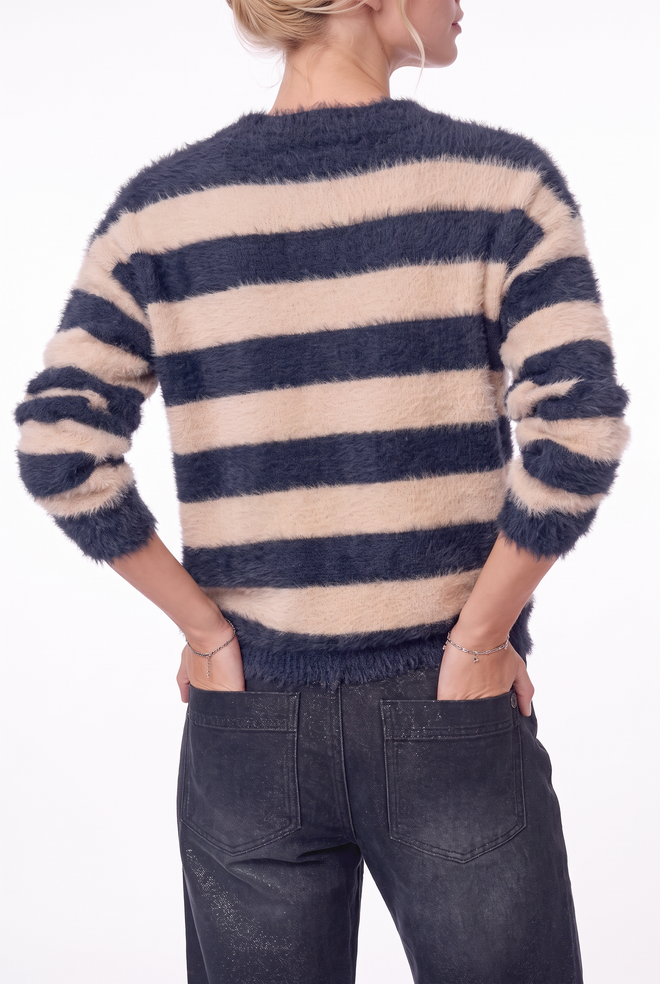 Aurelia Sweater | Navy Stripe