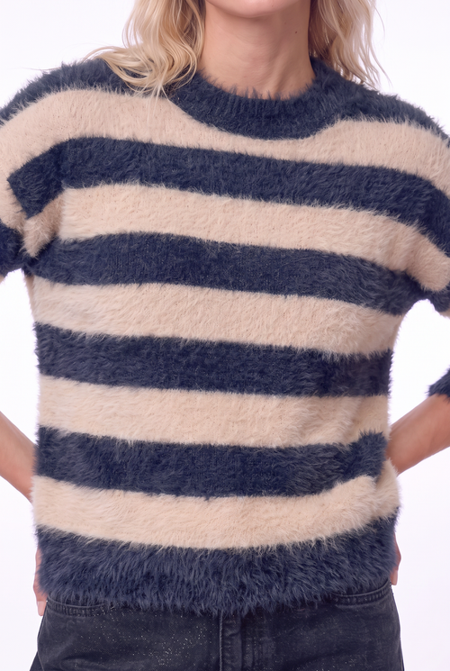 Aurelia Sweater | Navy Stripe