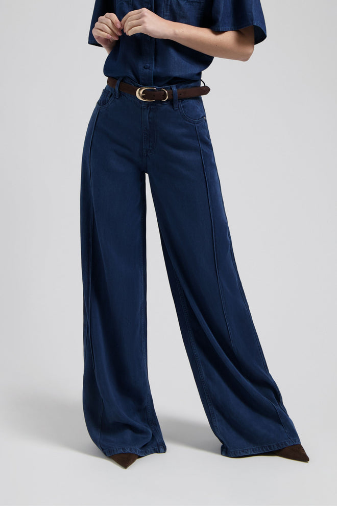 Riley Wide Leg | Dark indigo