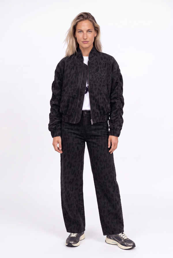 Elva Jeans in Animal Black van Florèz