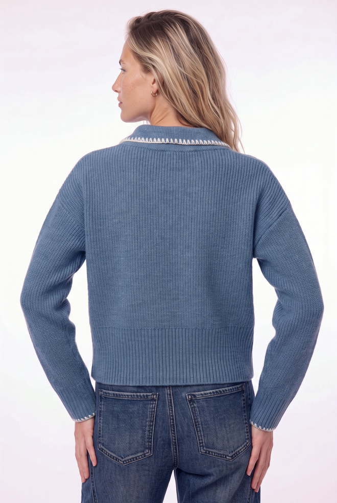 Lisa Sweater in Blue Melee van Florèz, foto 3