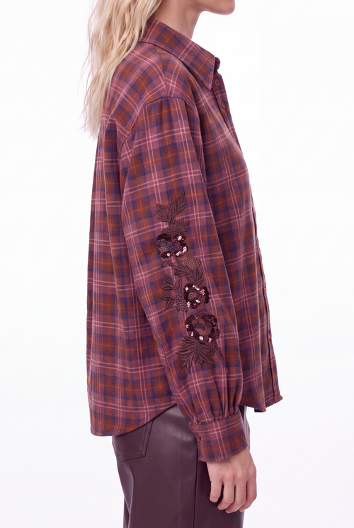 Scotie Blouse | Checked Burgundy