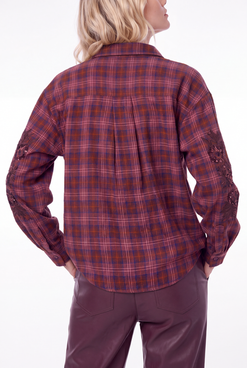 Scotie Blouse | Checked Burgundy