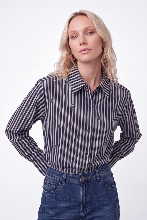 Scout Blouse | Blue Stripe
