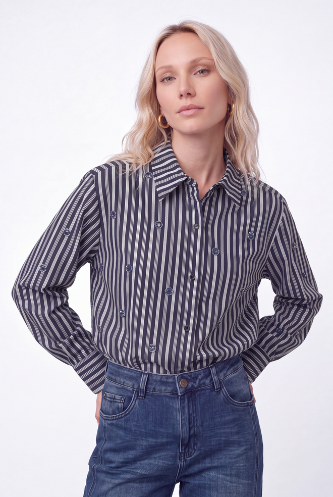 Scout Blouse | Blue Stripe