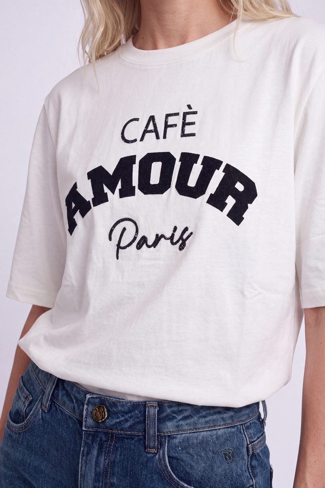 Amour T-shirt White Oversized fit
