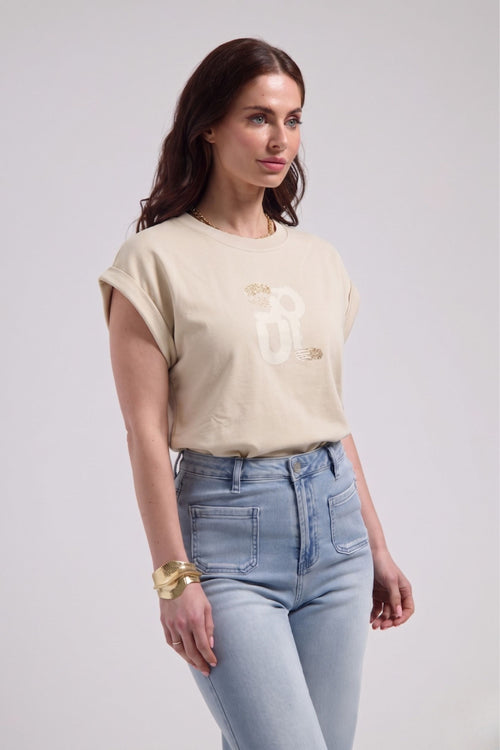 Bella T-shirt Urban taupe artwork soul