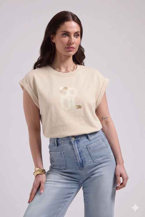 Bella T-shirt Urban taupe artwork soul