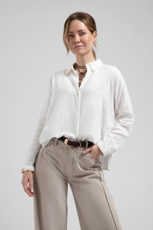 Camelia blouse White luchtige blouse valt licht oversized