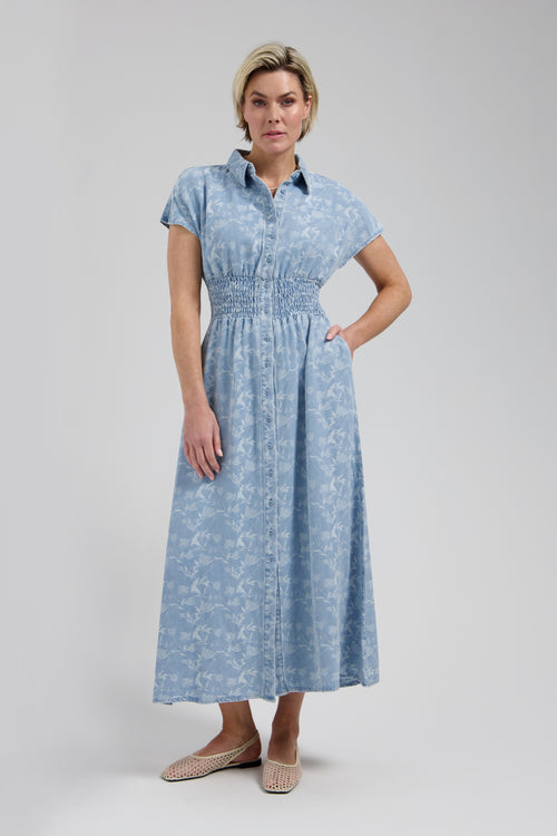 Estelle Dress | Plaited blue