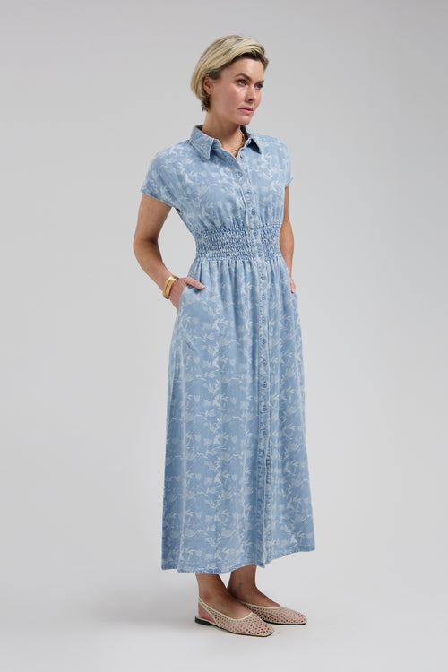 Estelle Dress | Plaited blue