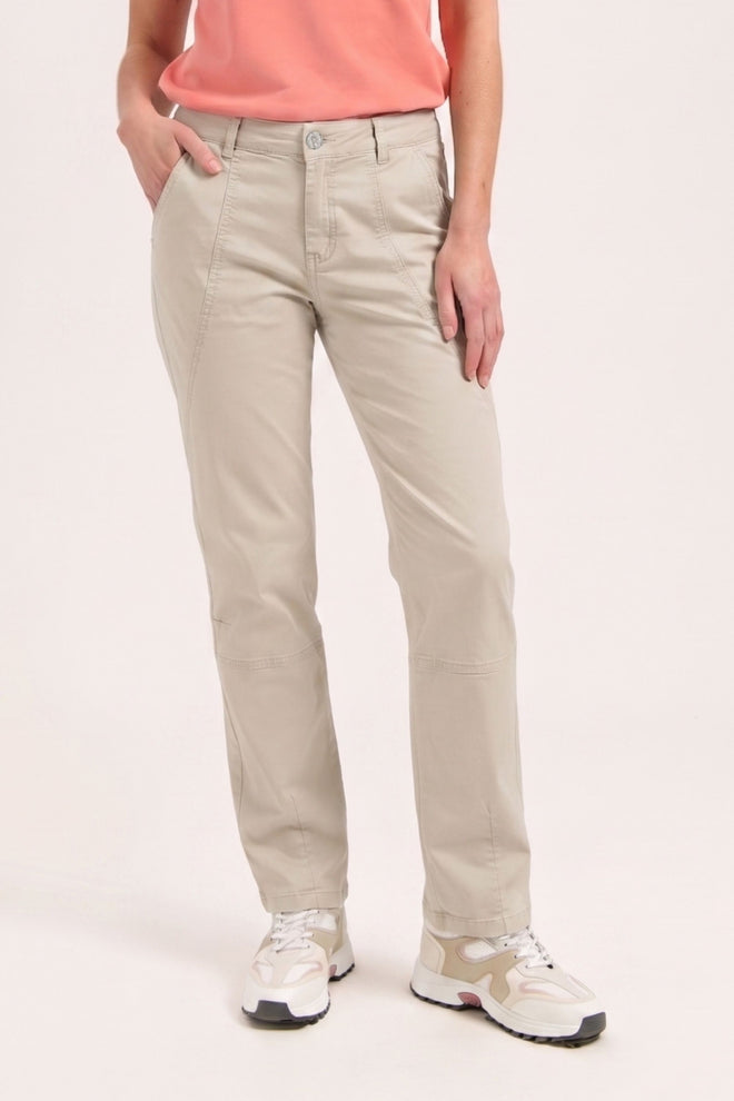 Evia trousers Urban taupe Straight fit