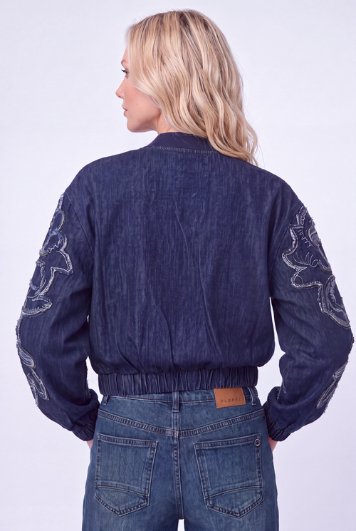 Floral Jacket spijkerstof en bloemen patchwork