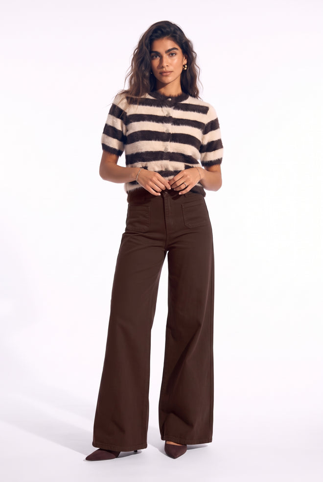 Ana Flared Pocket | Dark Brown