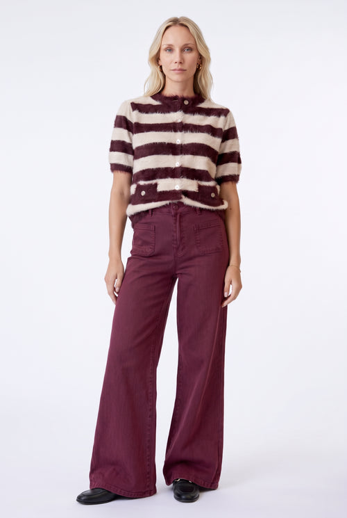 Ana Flared Pocket | Mauve Wine