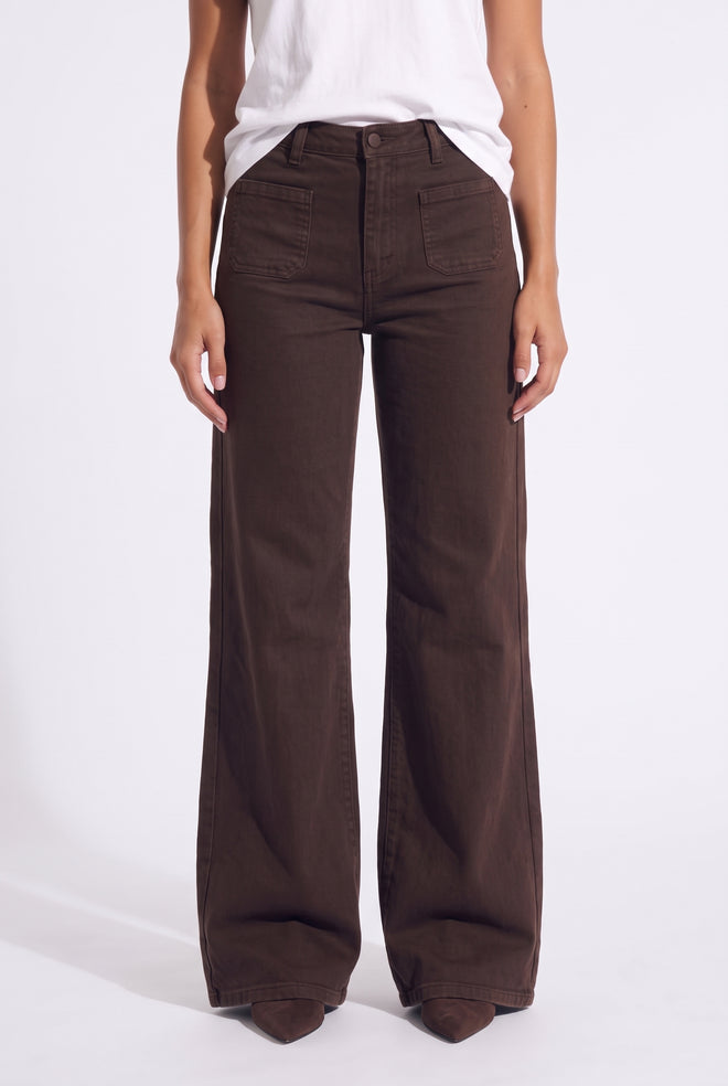 Ana Flared Pocket | Dark Brown