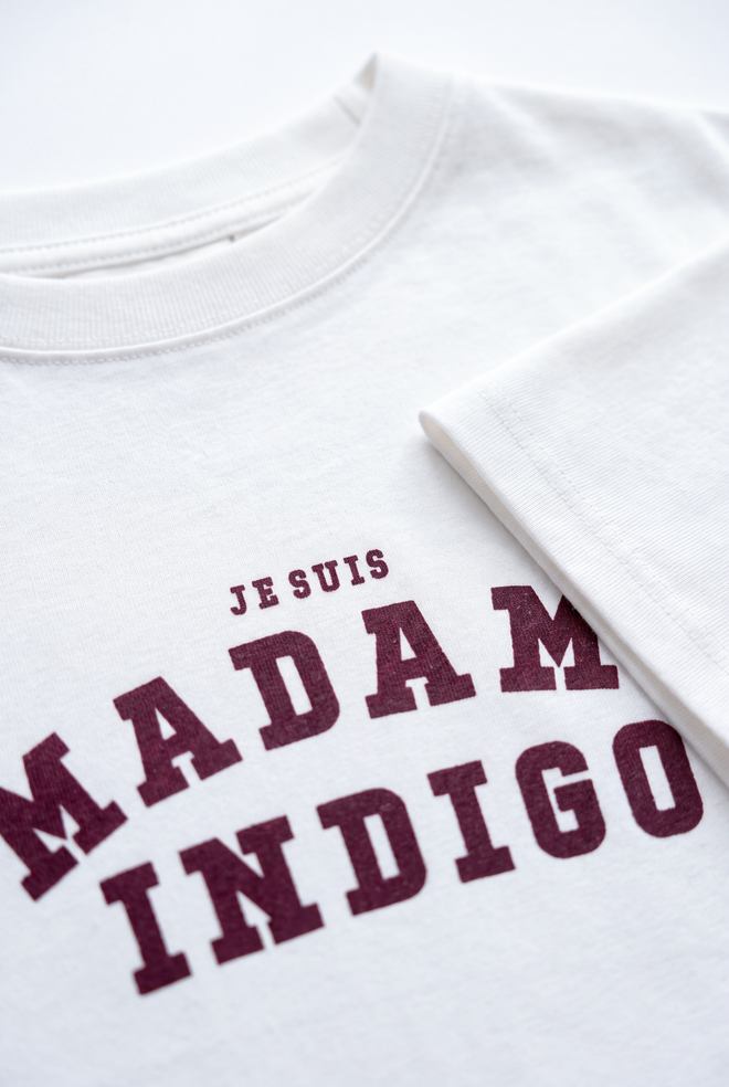 Je suis T-Shirt White - Mauve texted oversized fit
