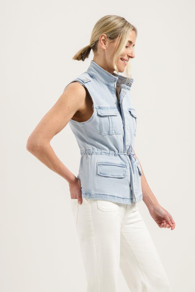 Johnny Gilet | Bleached Denim