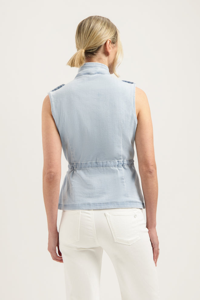 Johnny Gilet | Bleached Denim