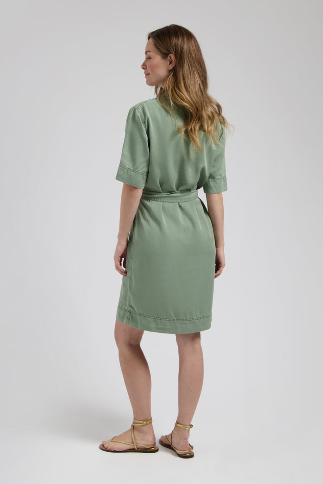 Kayley dress Olive Green Midi-jurk