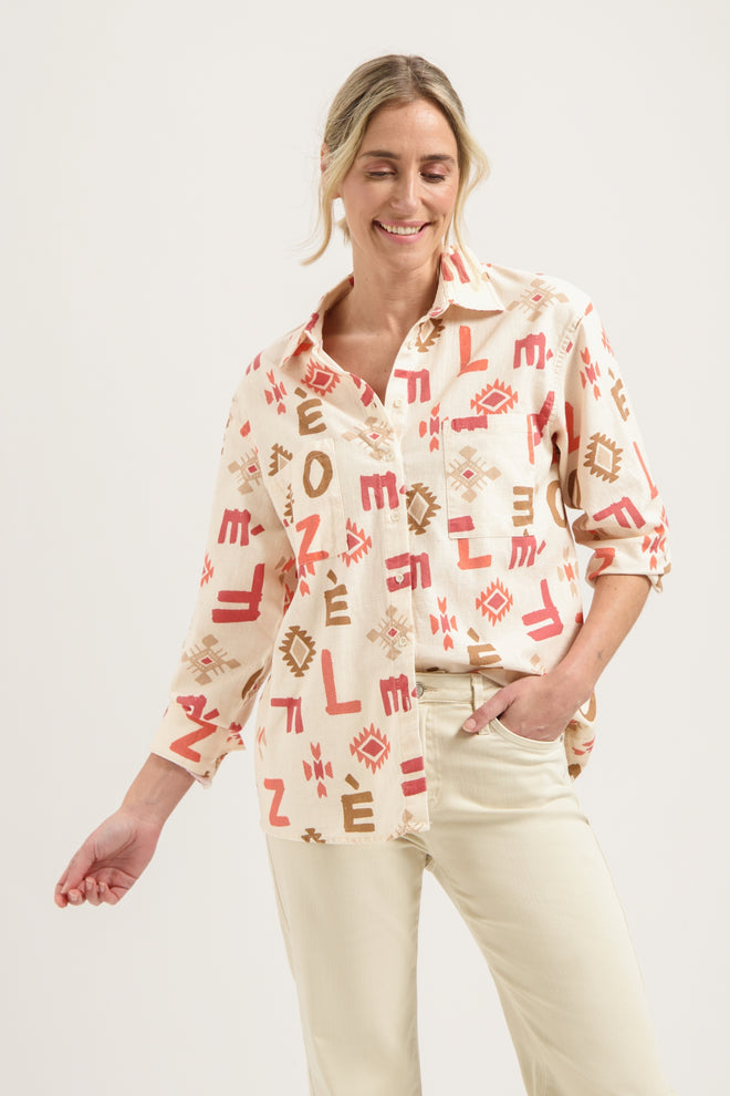 Lona Blouse | Letter Print