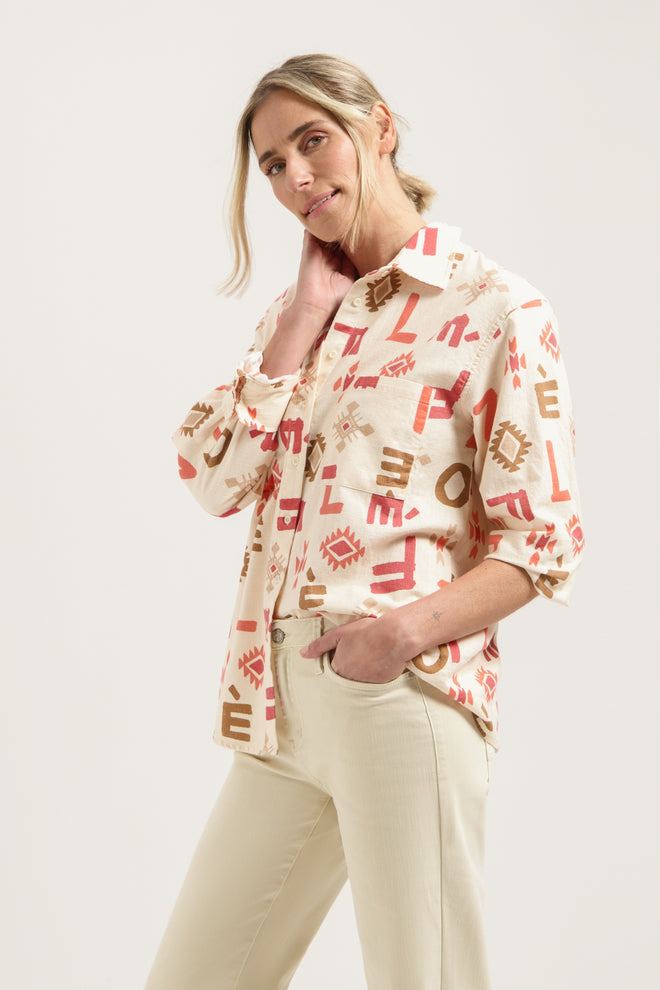 Lona Blouse | Letter Print