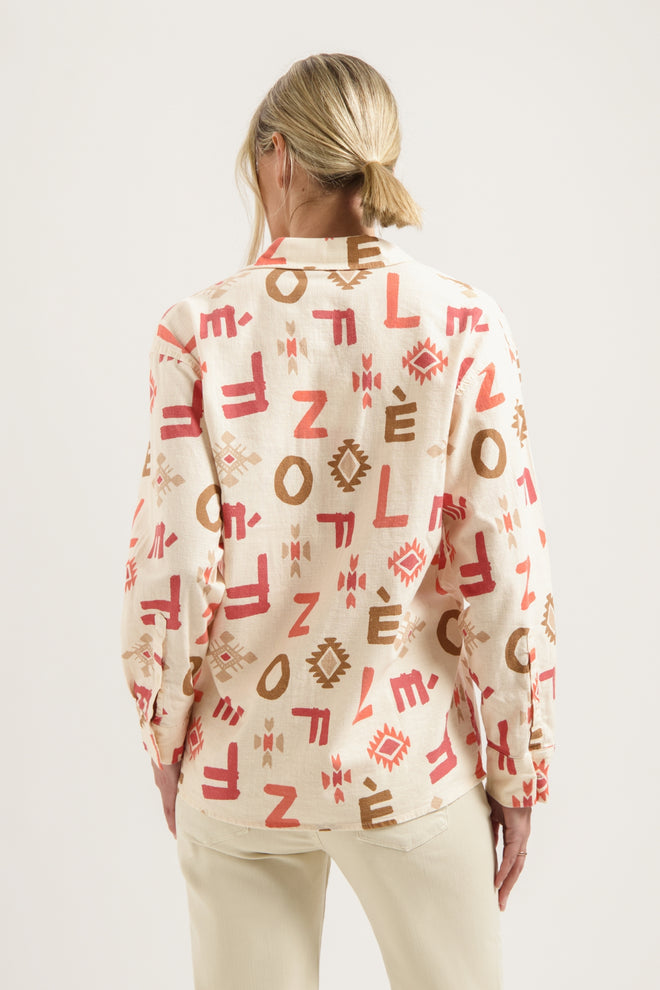 Lona Blouse | Letter Print