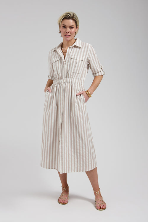 Maya dress | Sand striped