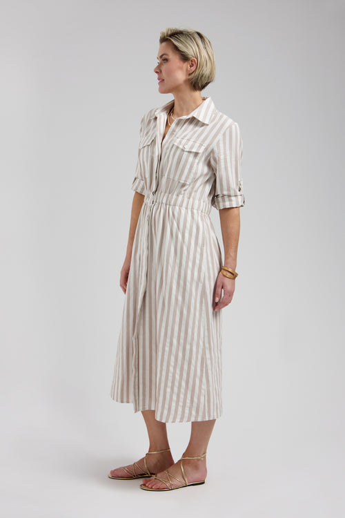 Maya dress | Sand striped