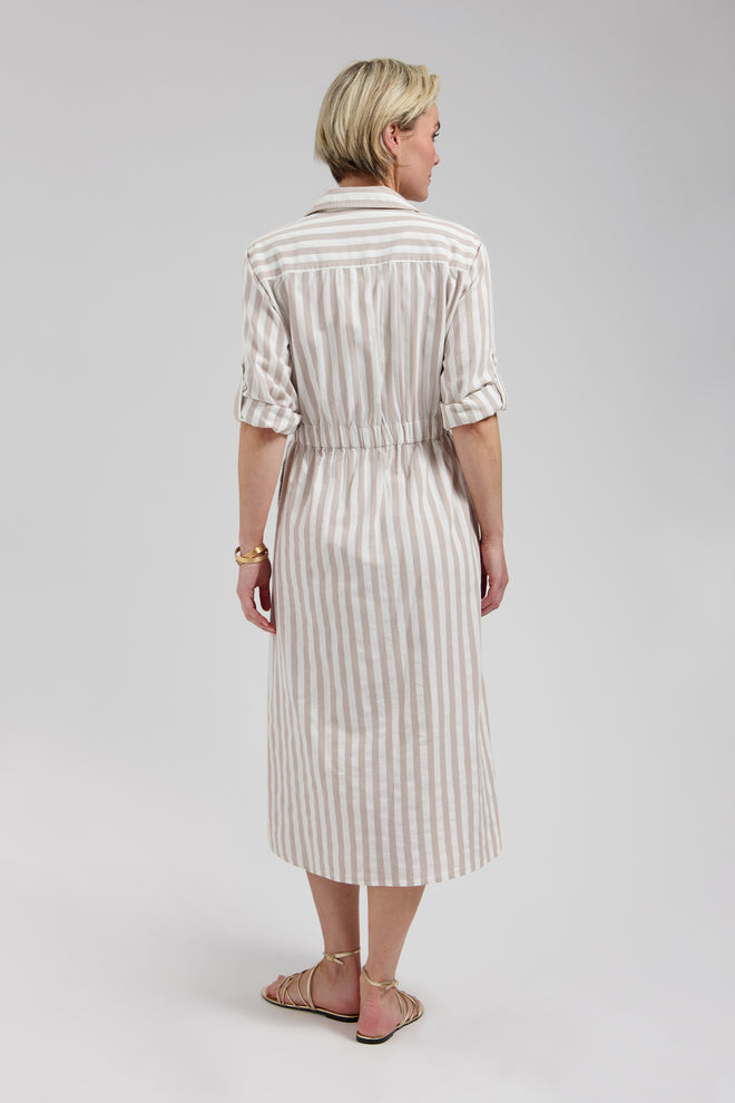 Maya dress | Sand striped