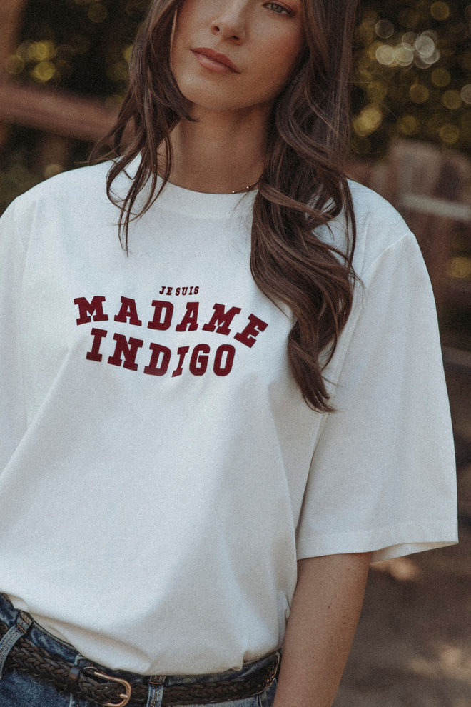 Je suis T-Shirt | White - Burgundy texted