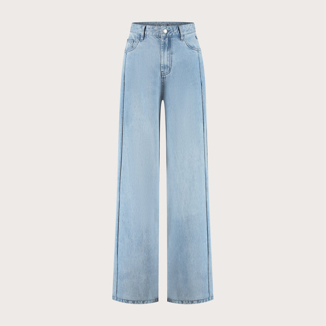 Riley Wide Leg | Bleached Denim