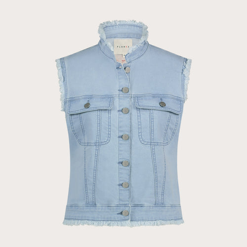 Ginny Gilet Aztec | Bleached Denim
