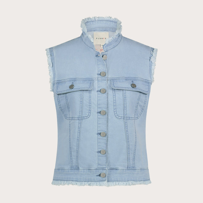 Ginny Gilet Aztec | Bleached Denim