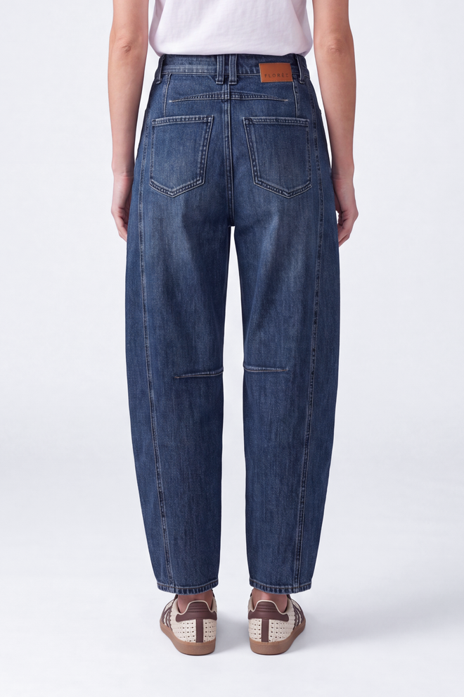 Simmy barrel river blue barrel jeans met ballonvormige pijpen