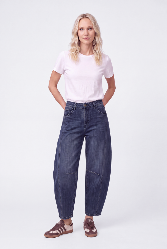 Simmy barrel river blue barrel jeans met ballonvormige pijpen