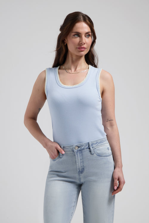 Solé top Baby blue Aangesloten tanktop