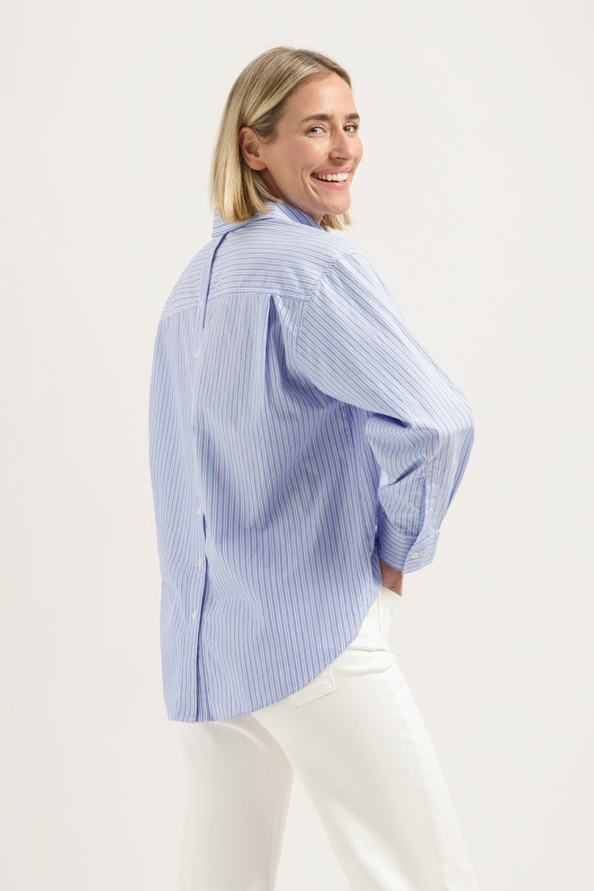 Valerie Blouse | Blue Stripe