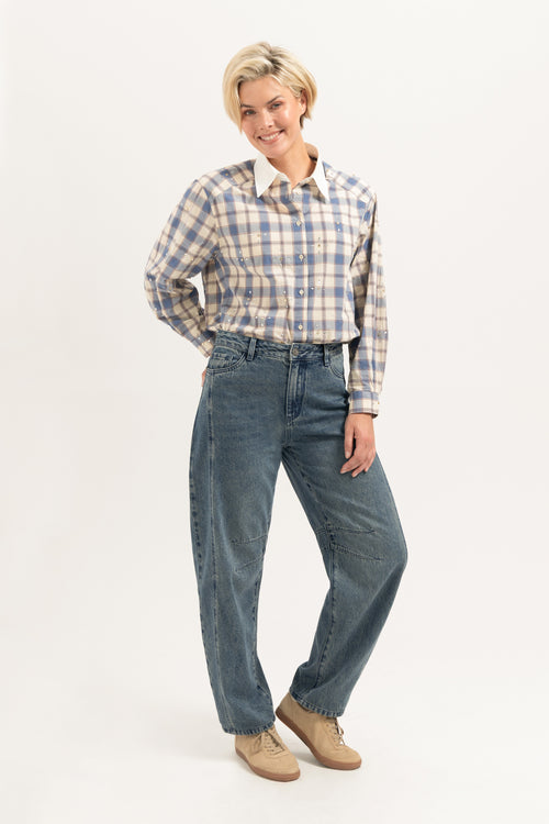 Amelie Blouse | Checked Blue