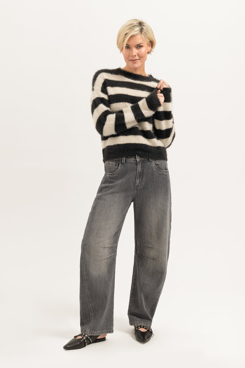 Aurelia Striped Knit Sweater | Off-White Striped