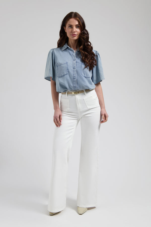 Ana Flared Pocket in Off White van Florèz