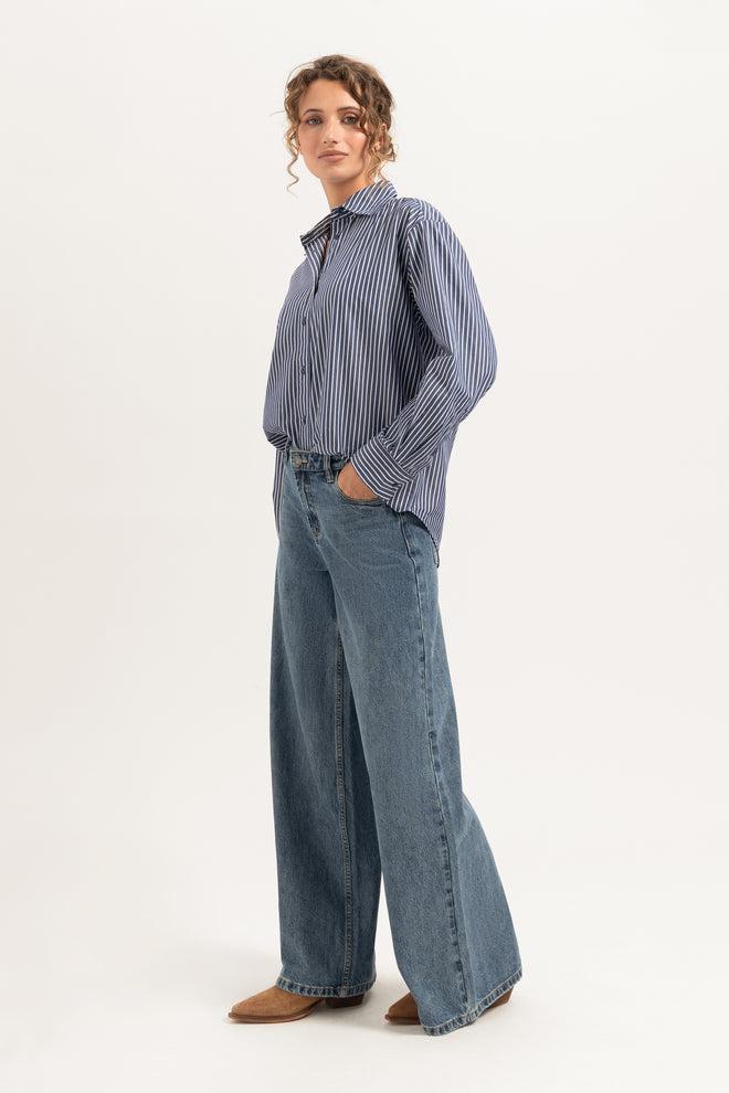 Debby Blouse | Blue Striped