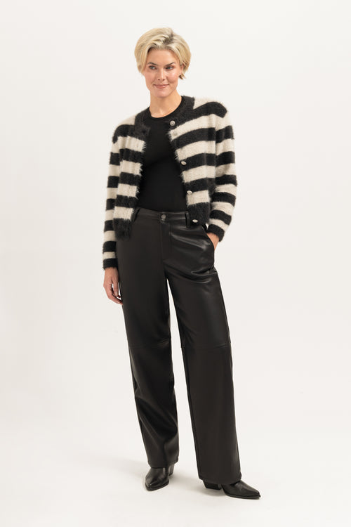 Hazel Striped Knit Cardigan | Off-White Striped