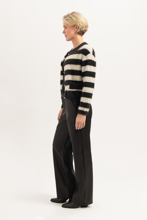 Hazel Striped Knit Cardigan | Off-White Striped