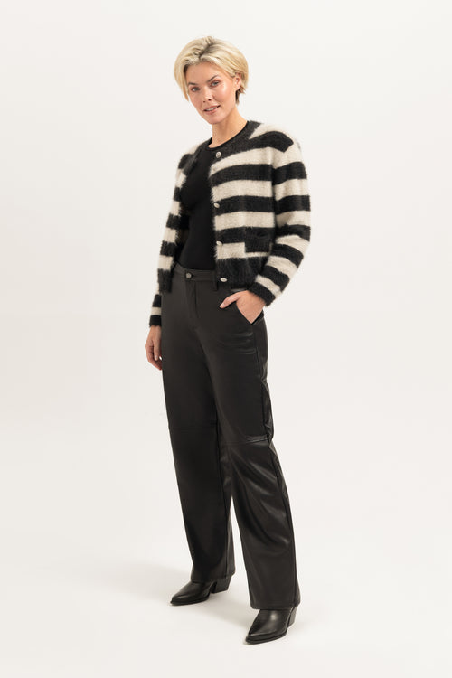 Hazel Striped Knit Cardigan | Off-White Striped