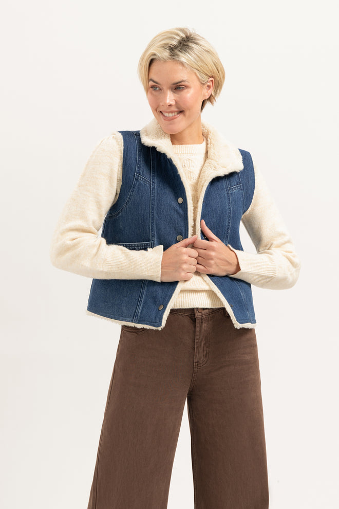 Teddy Gilet | Mid Blue